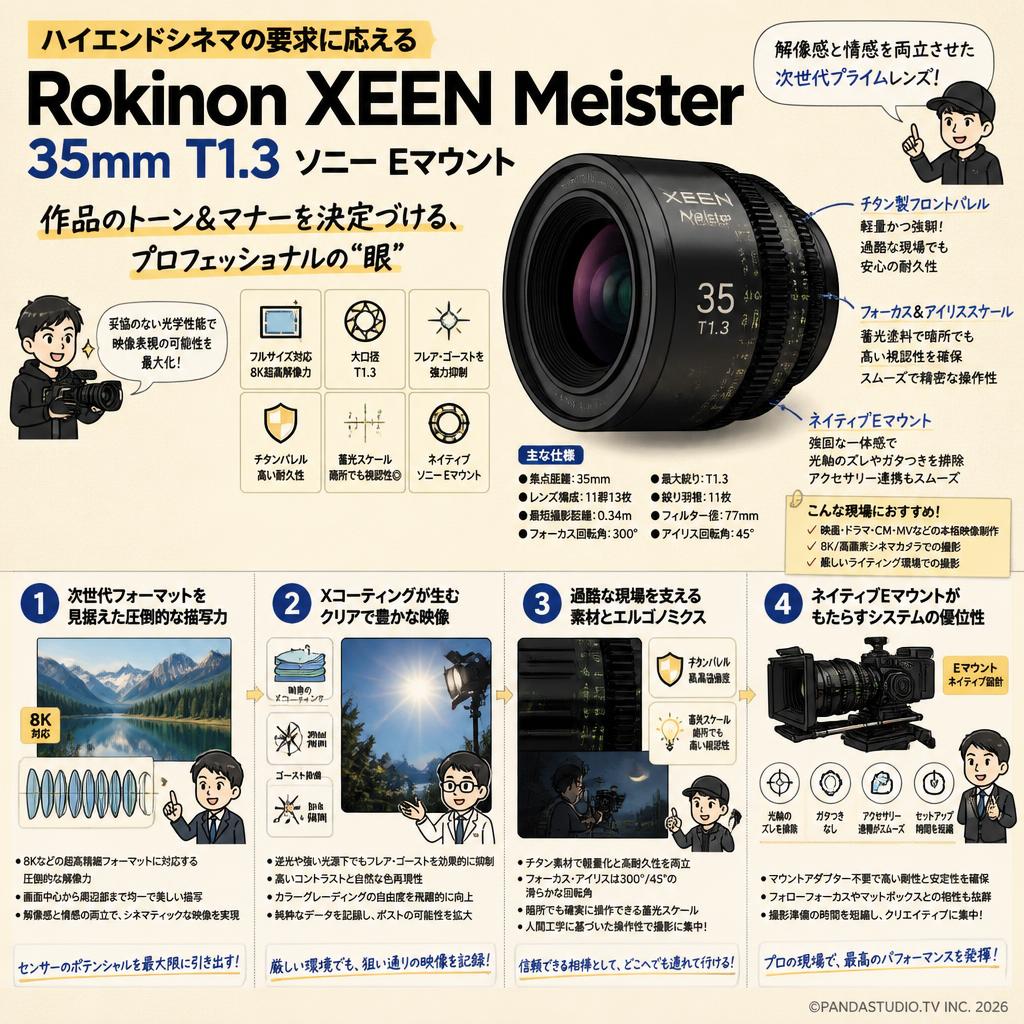 Rokinon XEEN Meister 35mm T1.3 ソニー Eマウント 概要