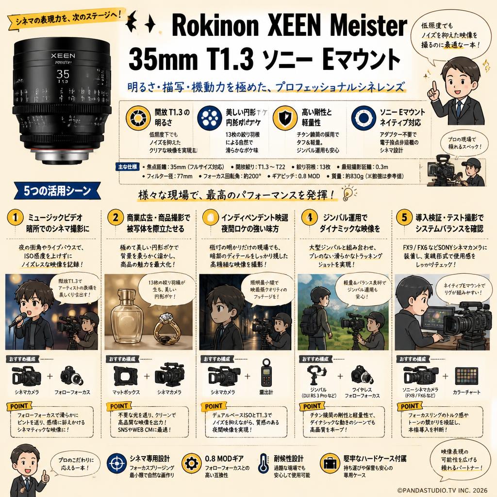 Rokinon XEEN Meister 35mm T1.3 ソニー Eマウント 用途