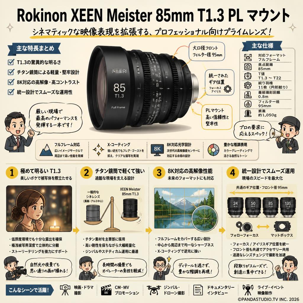Rokinon XEEN Meister 85mm T1.3 PL マウント 概要