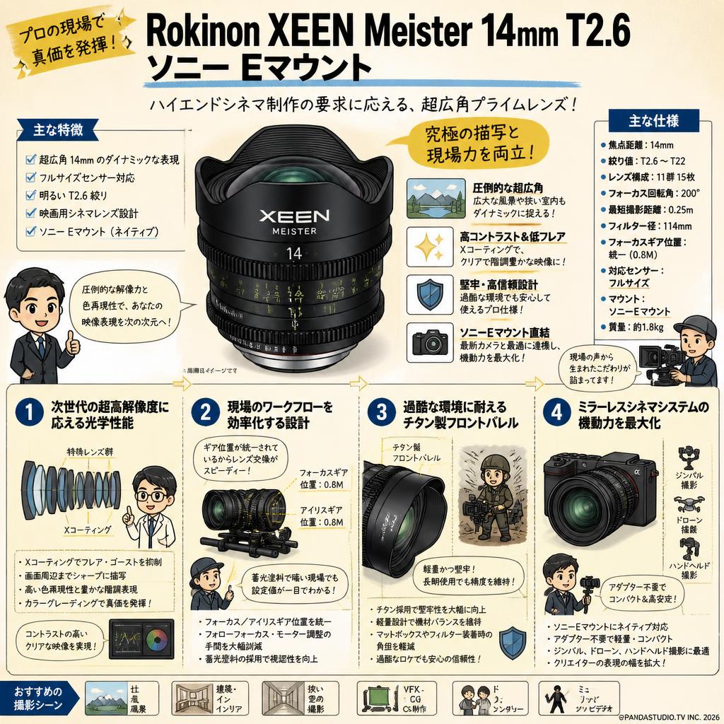Rokinon XEEN Meister 14mm T2.6 ソニー Eマウント 概要