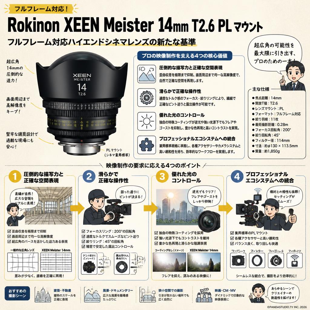 Rokinon XEEN Meister 14mm T2.6 PL マウント 概要