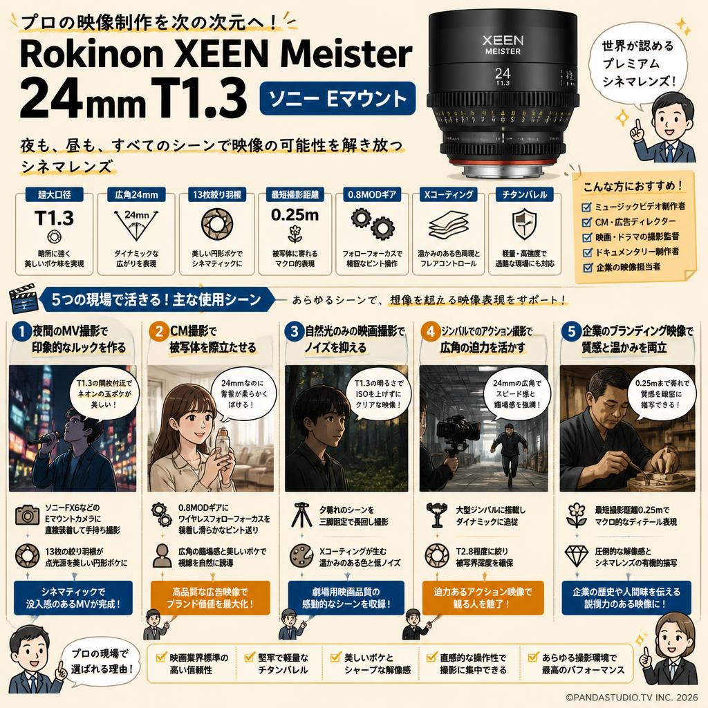 Rokinon XEEN Meister 24mm T1.3 ソニー Eマウント 用途