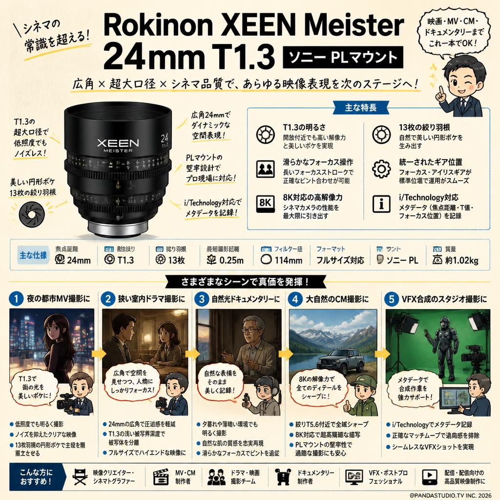Rokinon XEEN Meister 24mm T1.3 ソニー PLマウント 用途