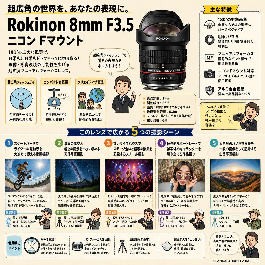 Rokinon 8mm F3.5 ニコン Fマウント 用途