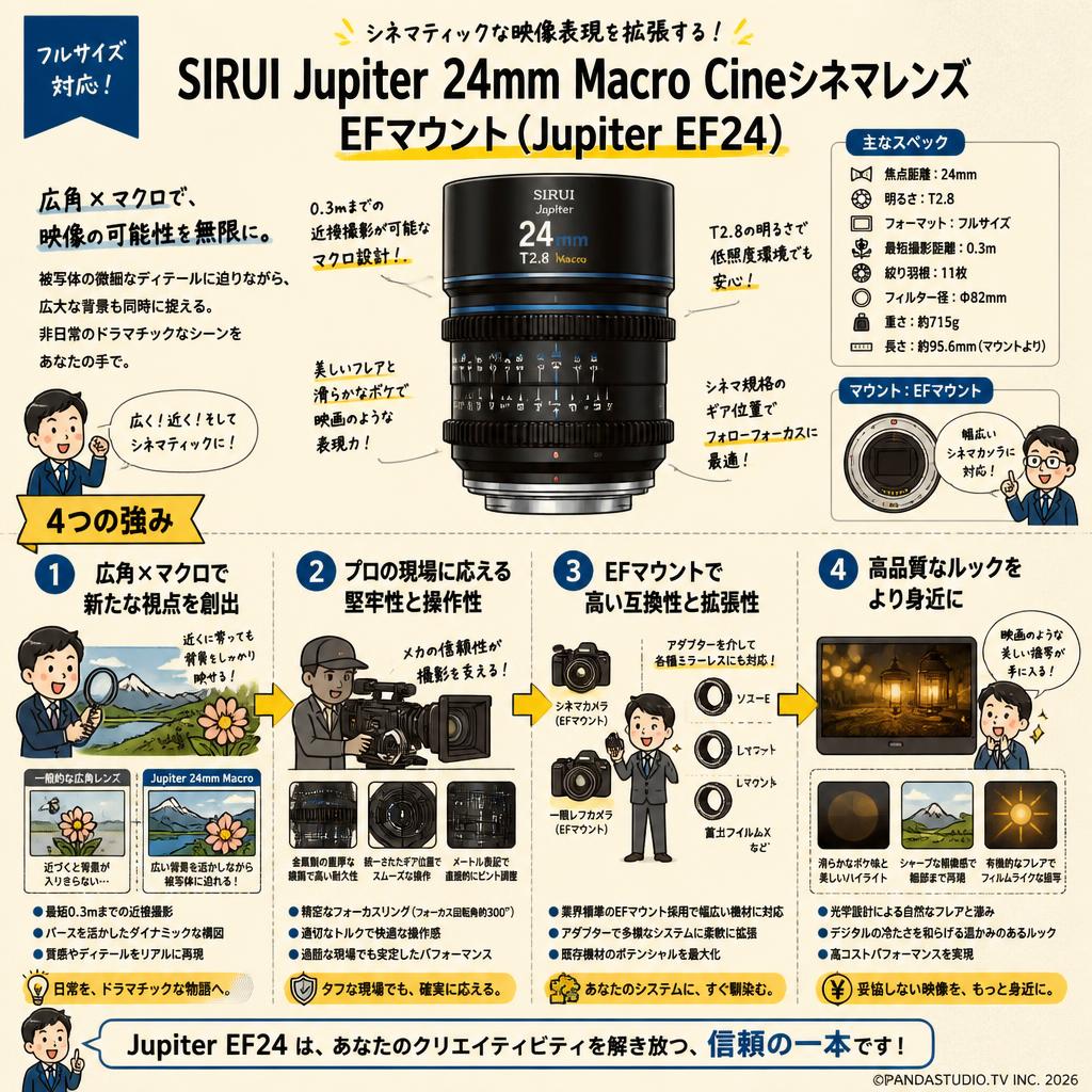 SIRUI Jupiter 24mm Macro Cineシネマレンズ EFマウント ( Jupiter EF24 ) 概要