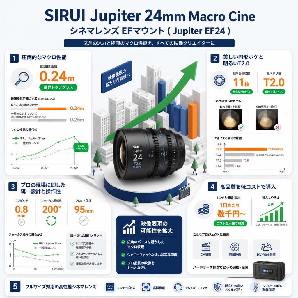 SIRUI Jupiter 24mm Macro Cineシネマレンズ EFマウント ( Jupiter EF24 ) セールスポイント
