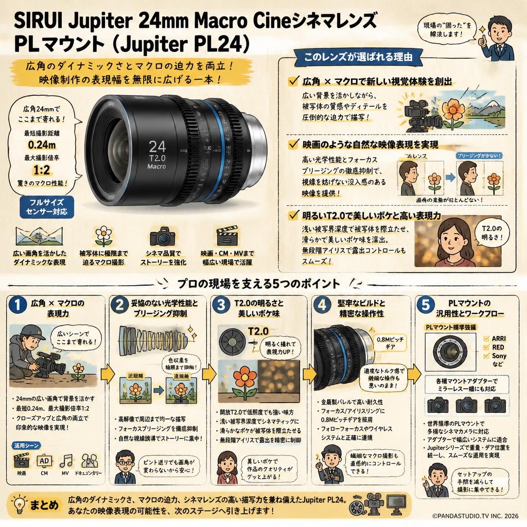 SIRUI Jupiter 24mm Macro Cineシネマレンズ PLマウント ( Jupiter PL24 ) 概要