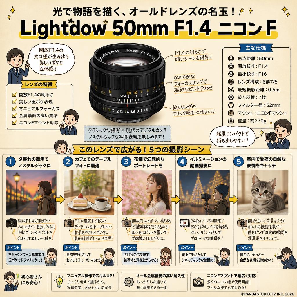 Lightdow 50mm F1.4   ニコン F 用途