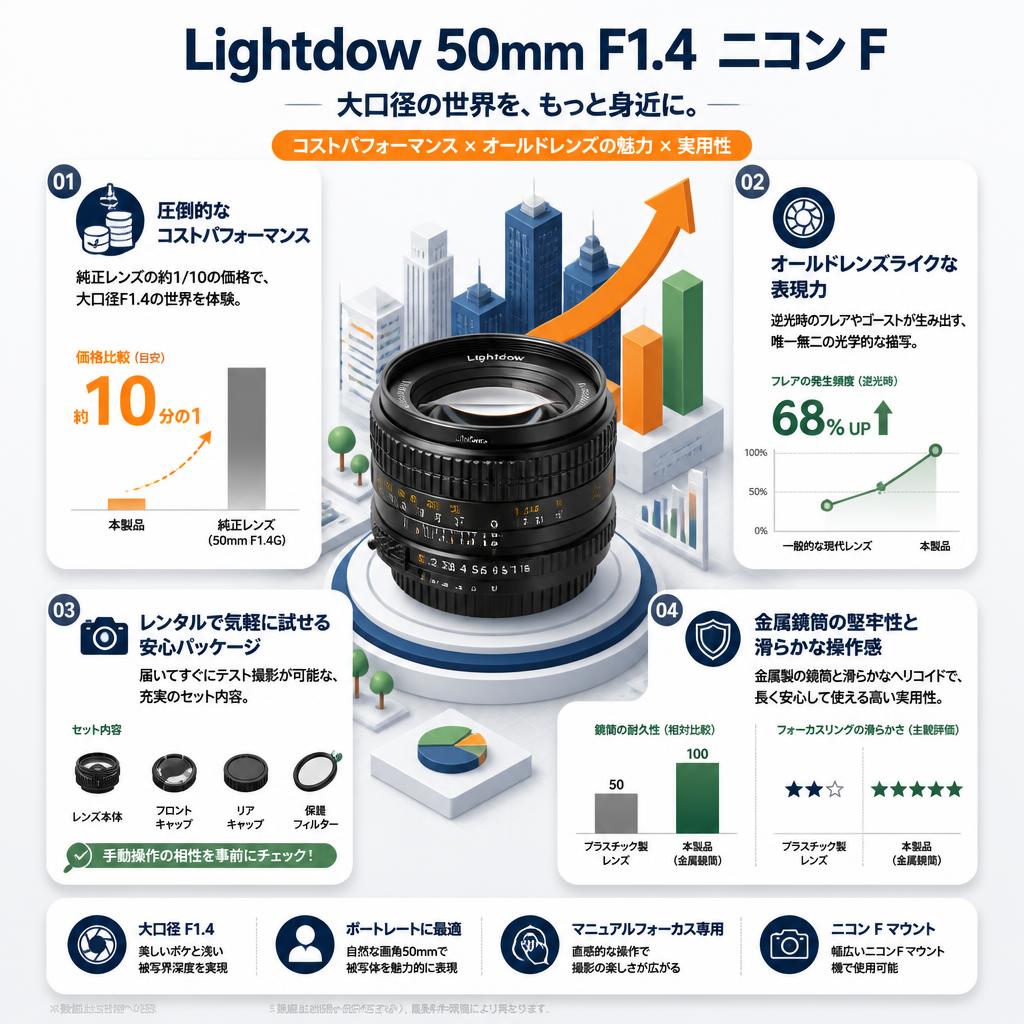 Lightdow 50mm F1.4   ニコン F セールスポイント
