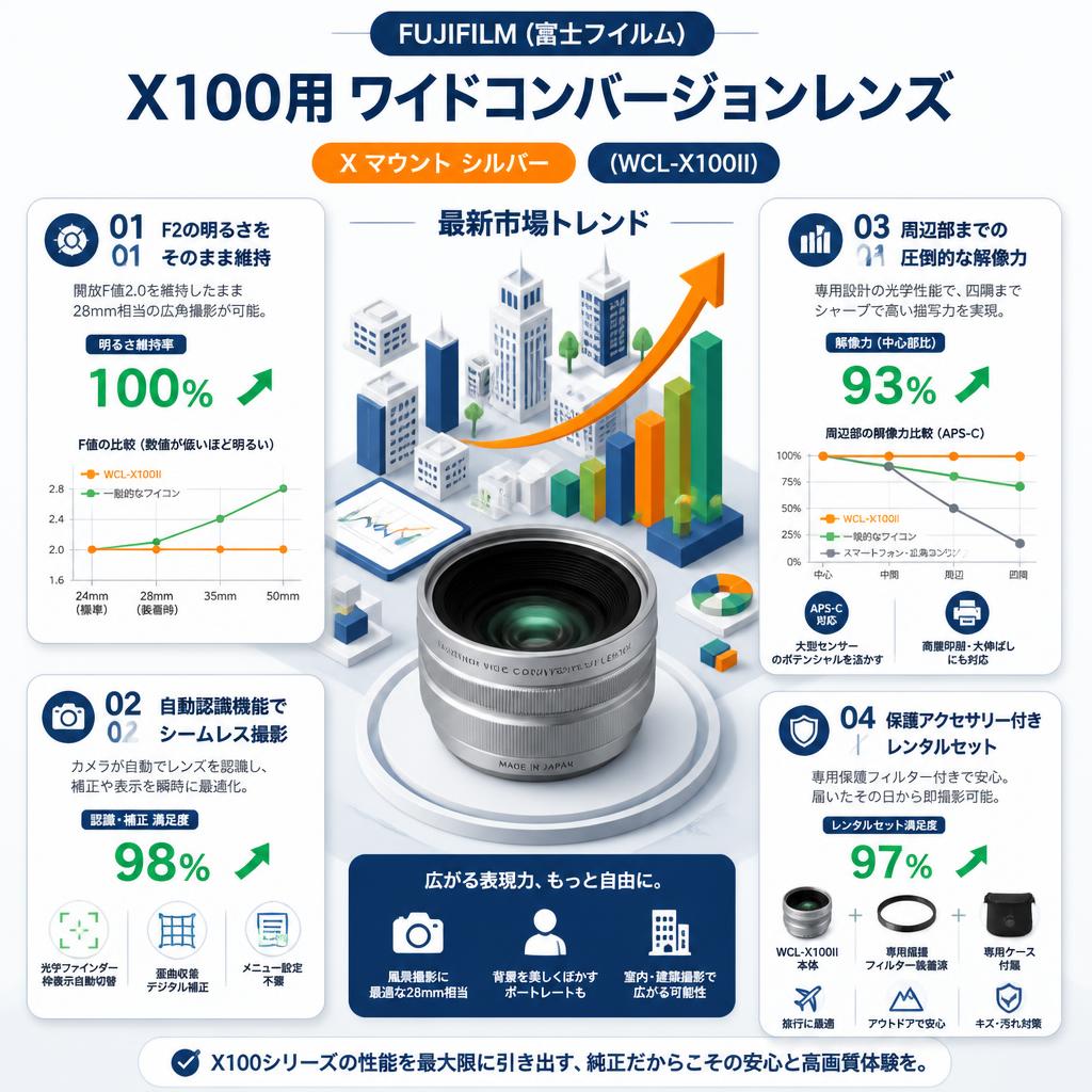 FUJIFILM (富士フイルム) X100用 ワイドコンバージョンレンズ X マウント シルバー (WCL-X100II) セールスポイント
