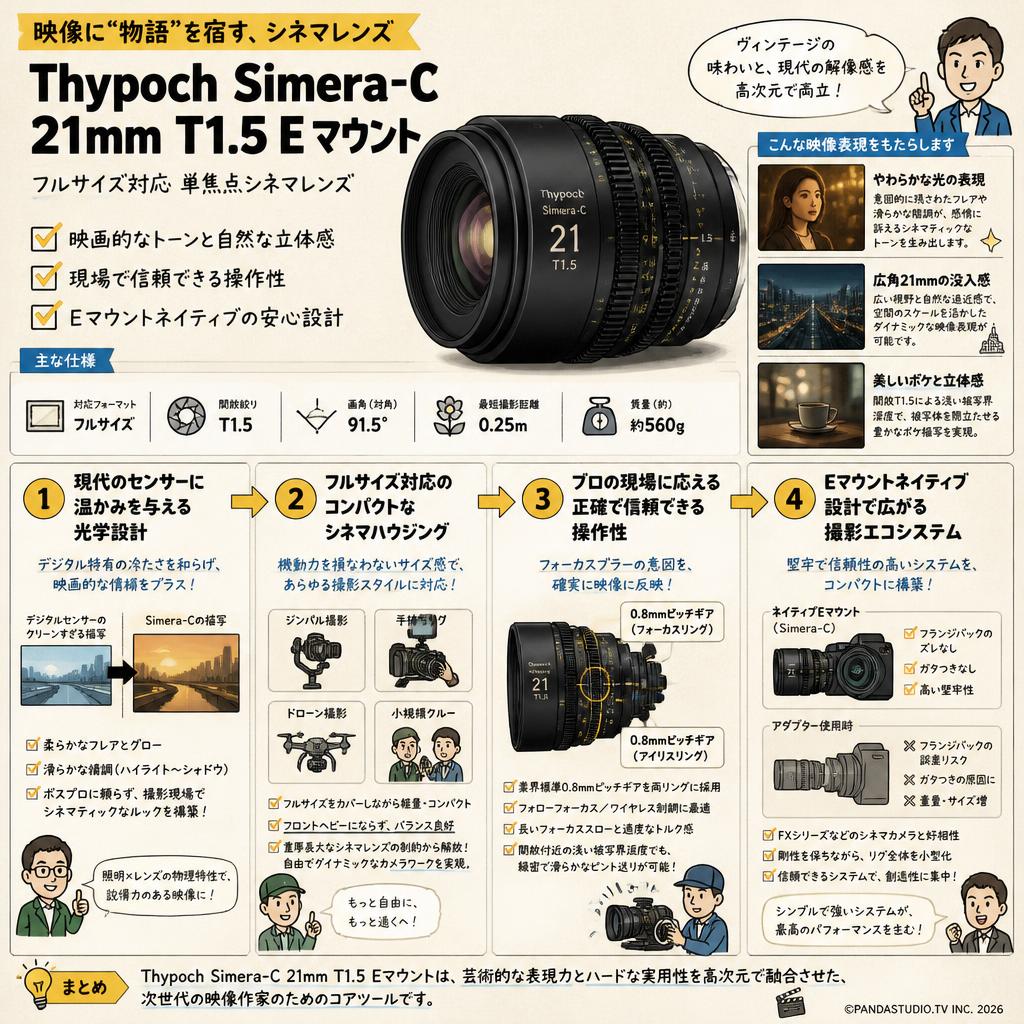 Thypoch Simera-C 21mm T1.5 E マウント 概要