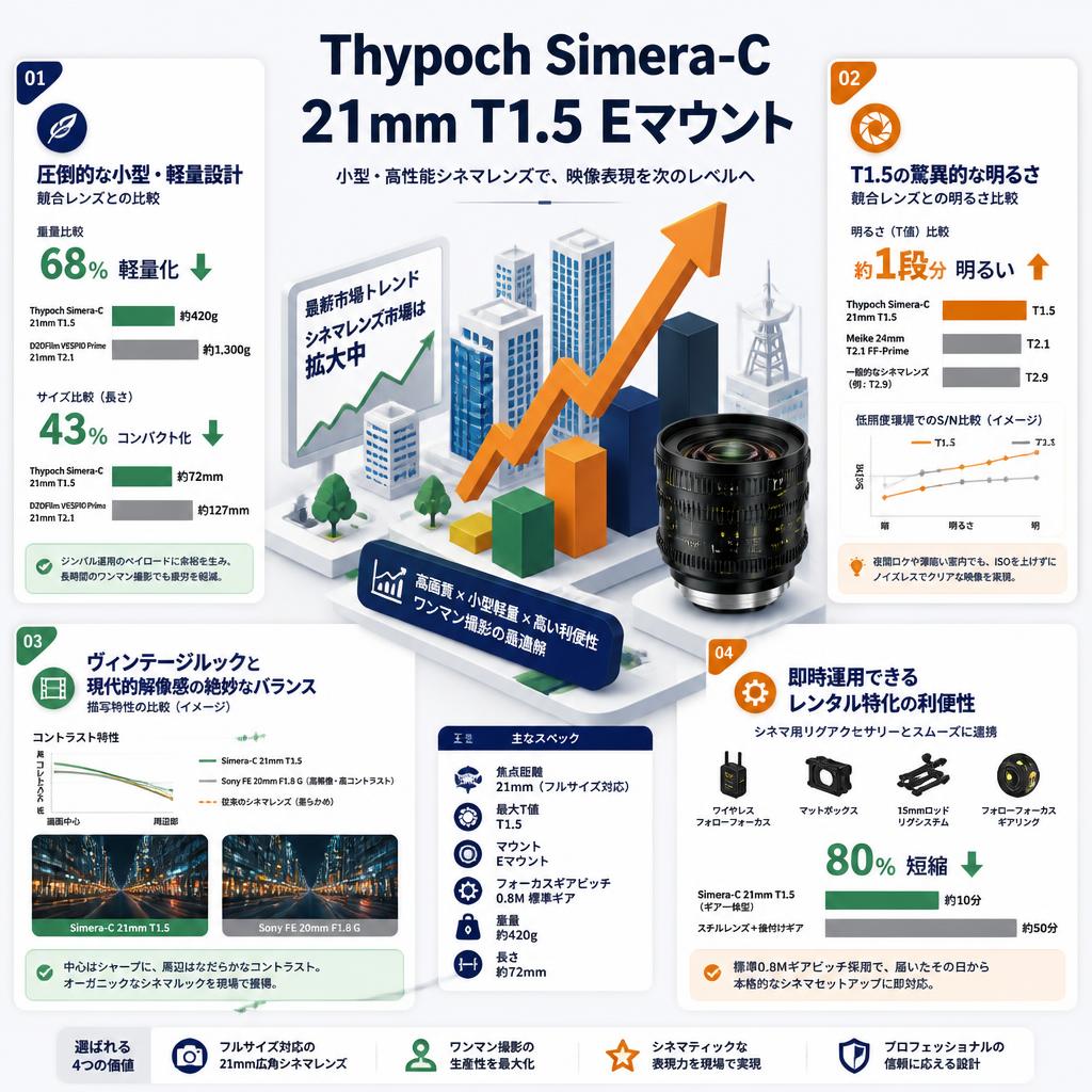 Thypoch Simera-C 21mm T1.5 E マウント セールスポイント