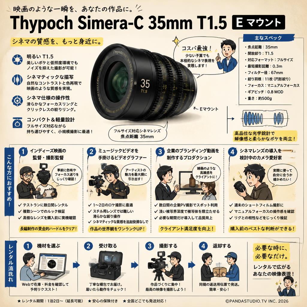 Thypoch Simera-C 35mm T1.5 E マウント おもな対象のお客様