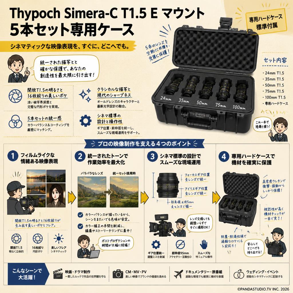 Thypoch Simera-C T1.5 E マウント 5本セット専用ケース 概要