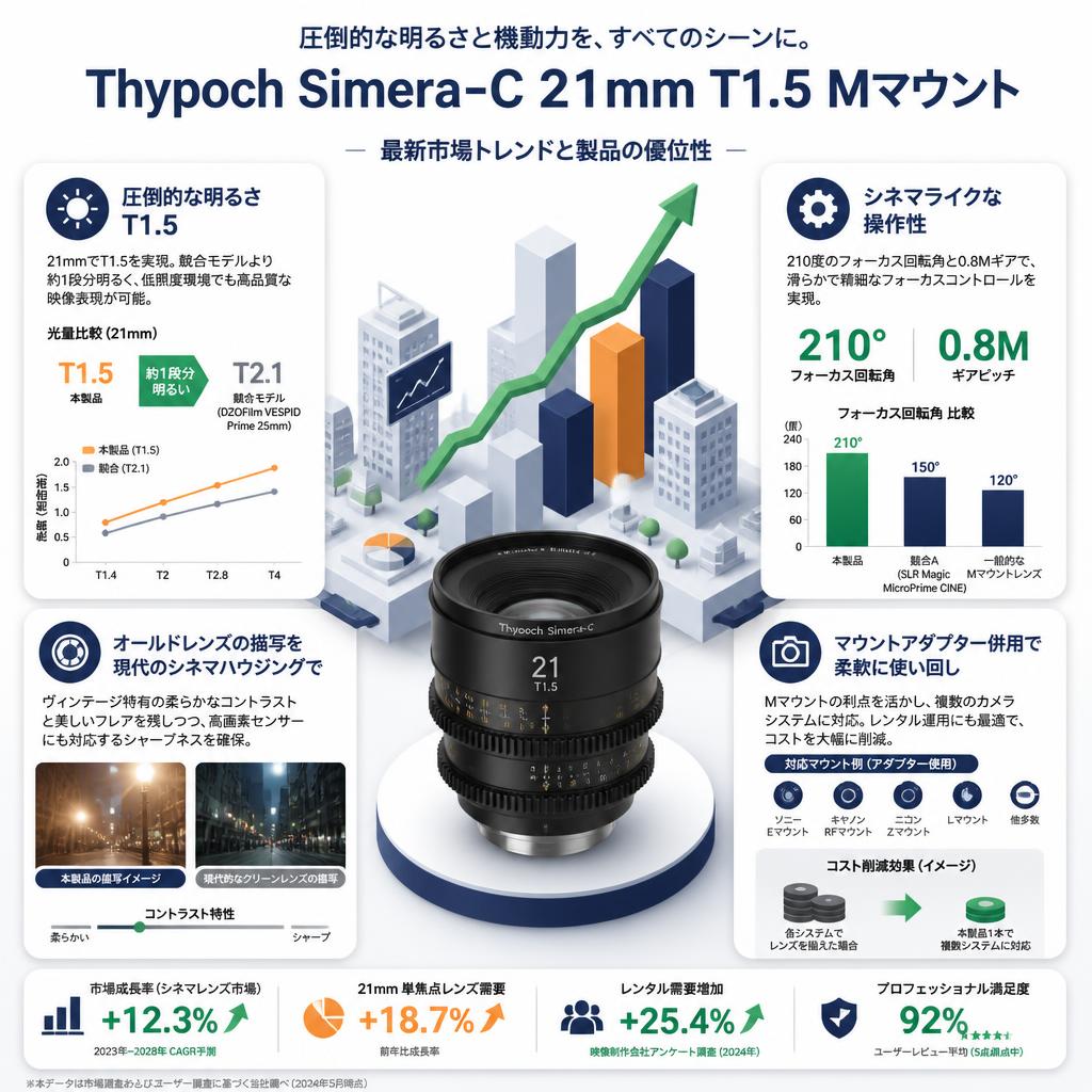Thypoch Simera-C 21mm T1.5 Mマウント セールスポイント