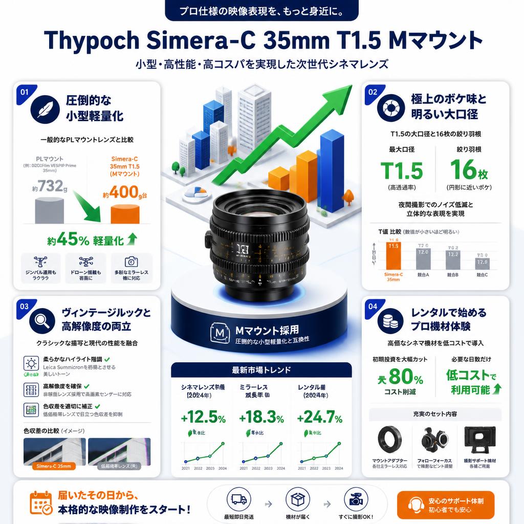 Thypoch Simera-C 35mm T1.5 Mマウント セールスポイント