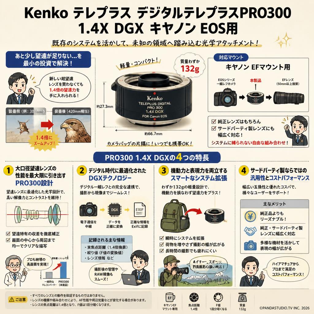 Kenko テレプラス デジタルテレプラスPRO300 1.4X DGX キヤノン EOS用 概要