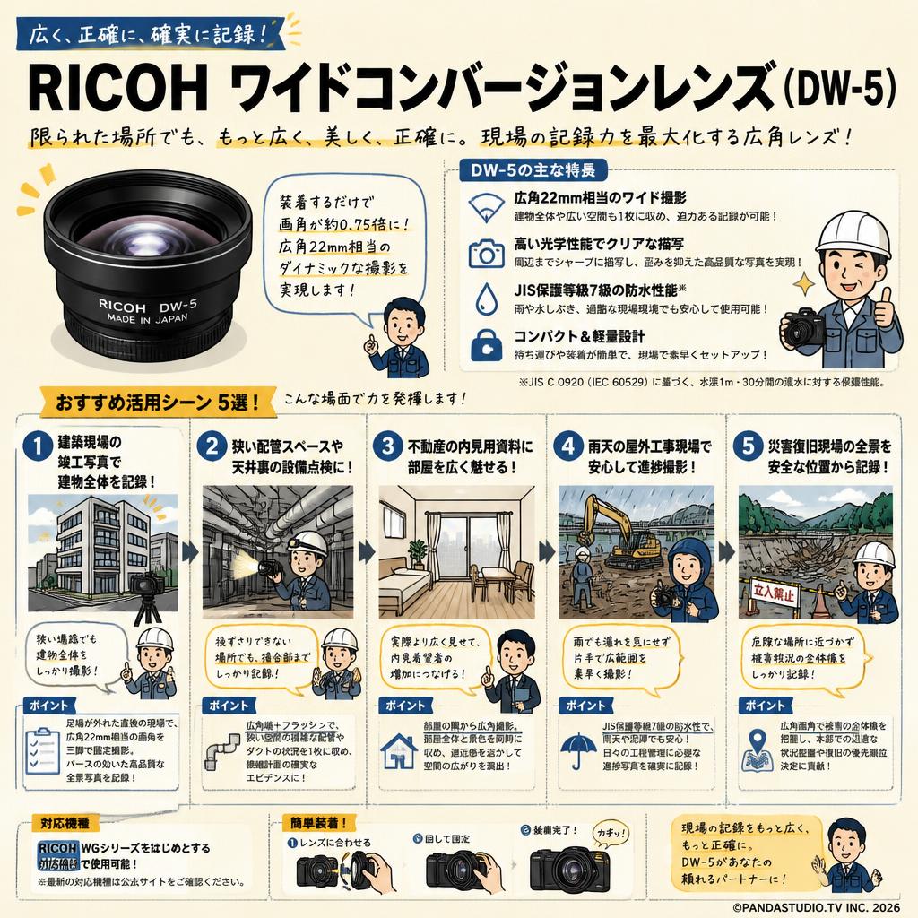 RICOH ワイドコンバージョンレンズ( DW-5 ) 用途
