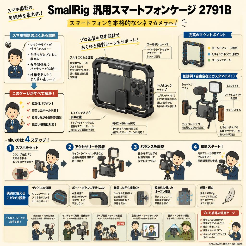 SmallRig 汎用スマートフォンケージ 2791B 概要