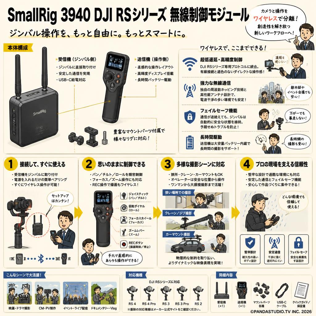 SmallRig 3940 DJI RSシリーズ 無線制御モジュール 概要