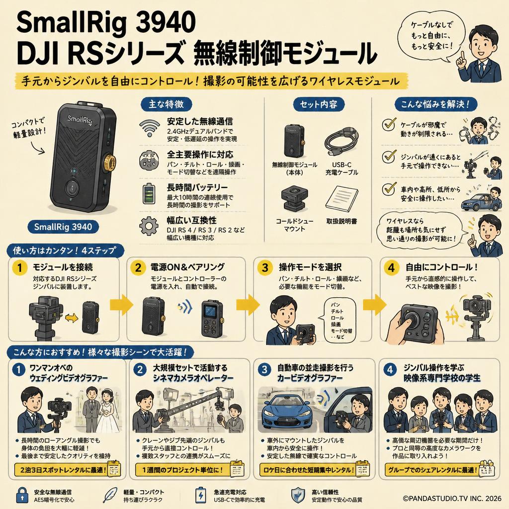 SmallRig 3940 DJI RSシリーズ 無線制御モジュール おもな対象のお客様