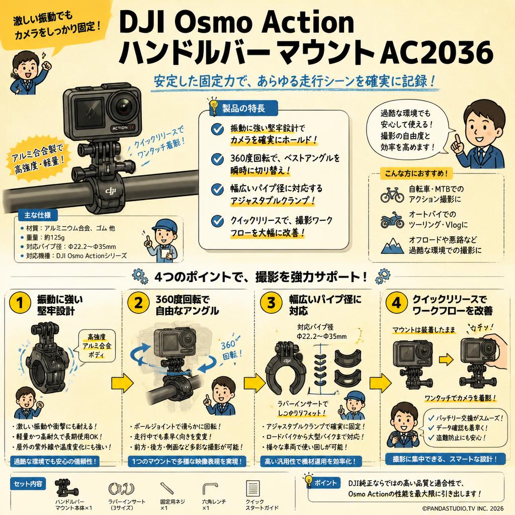 DJI Osmo Action ハンドルバー マウント AC2036 概要