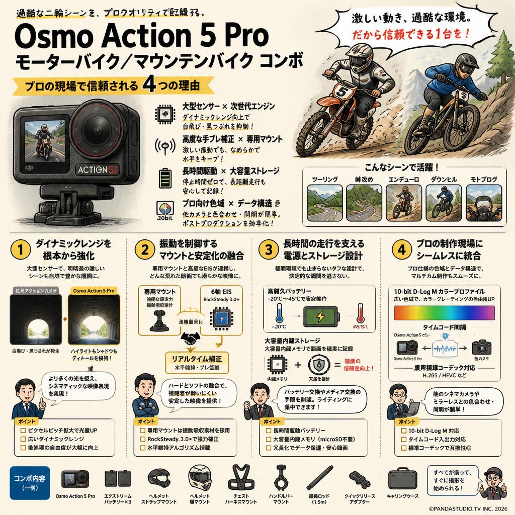 Osmo Action 5 Pro モーターバイク／マウンテンバイク コンボ 概要