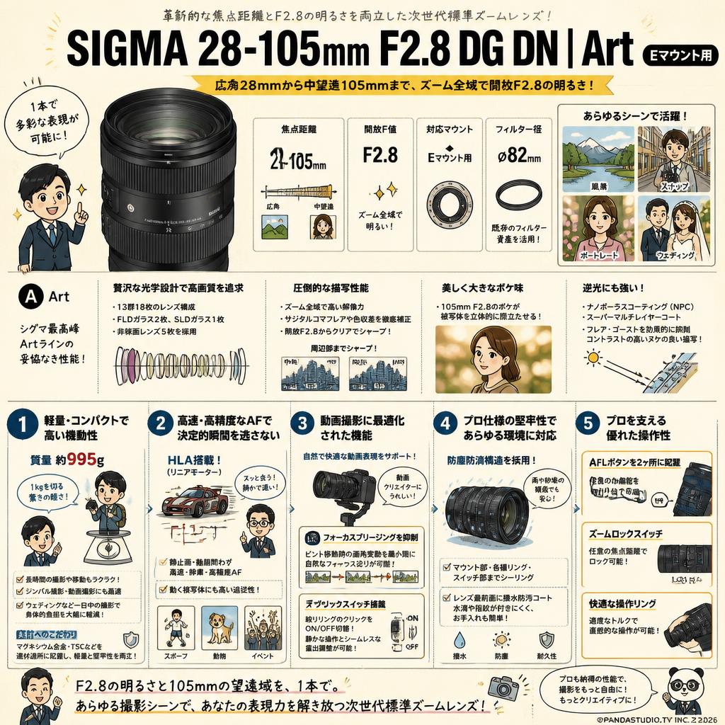 SIGMA 28-105mm F2.8 DG DN Art Eマウント用 概要