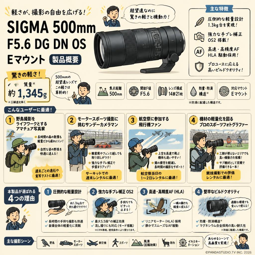 SIGMA 500mm F5.6 DG DN OS Eマウント おもな対象のお客様