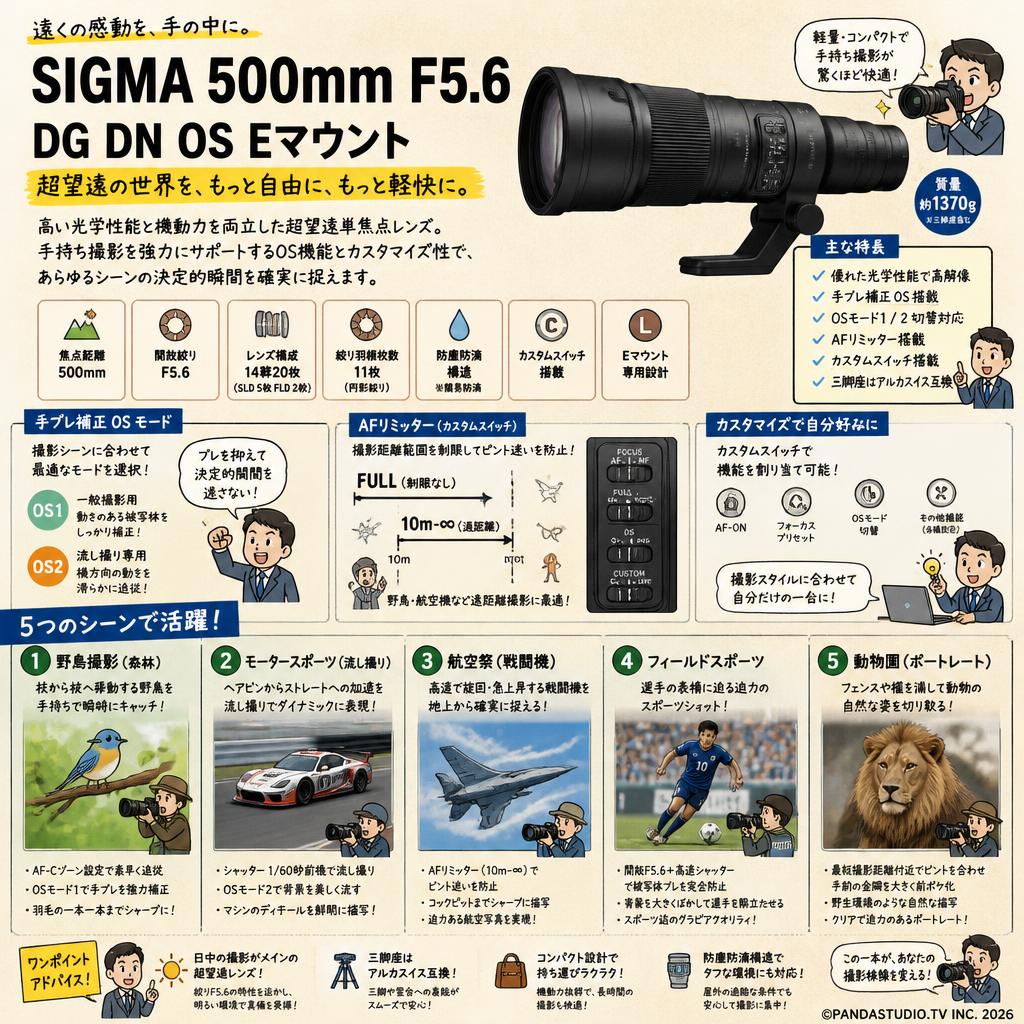 SIGMA 500mm F5.6 DG DN OS Eマウント 用途