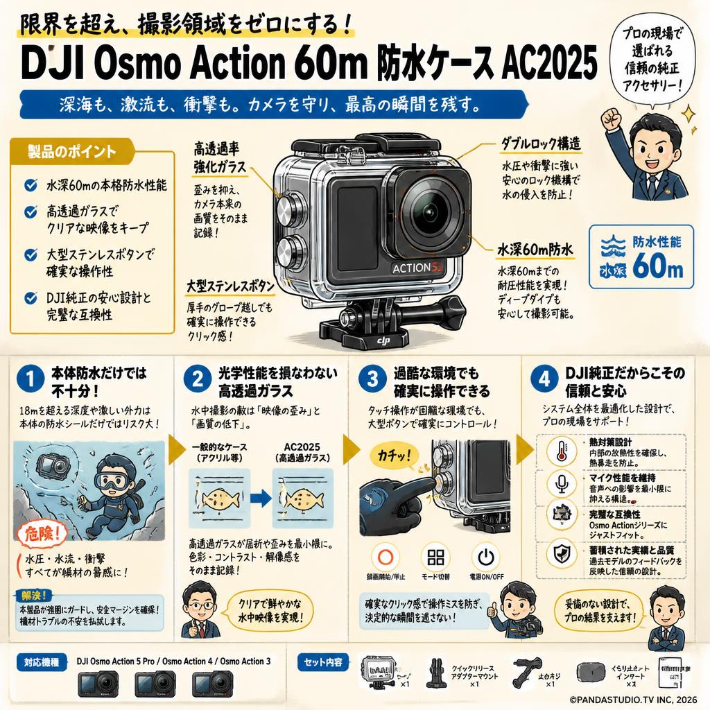 DJI Osmo Action 60m 防水ケース AC2025 概要