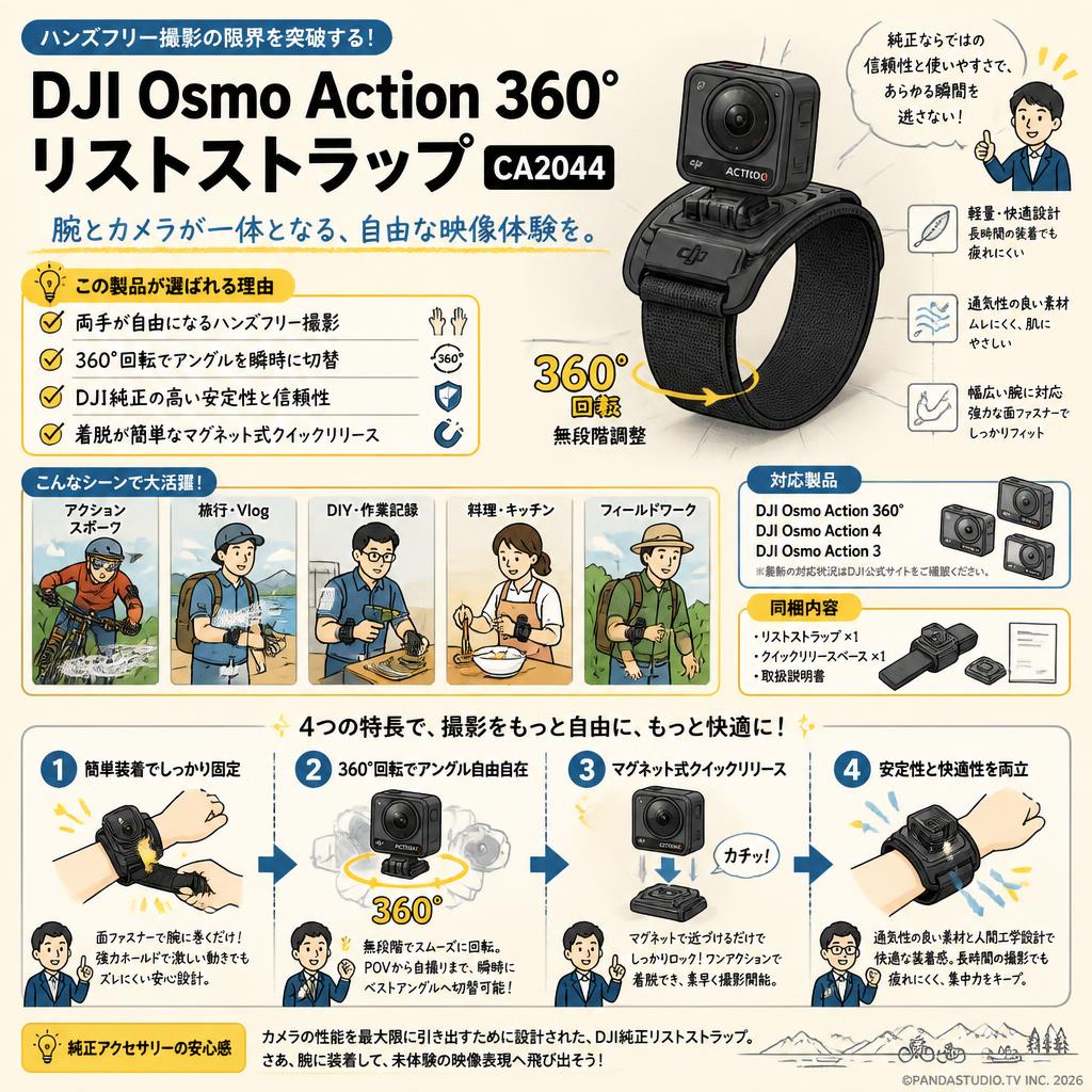 DJI Osmo Action 360° リストストラップ CA2044 概要