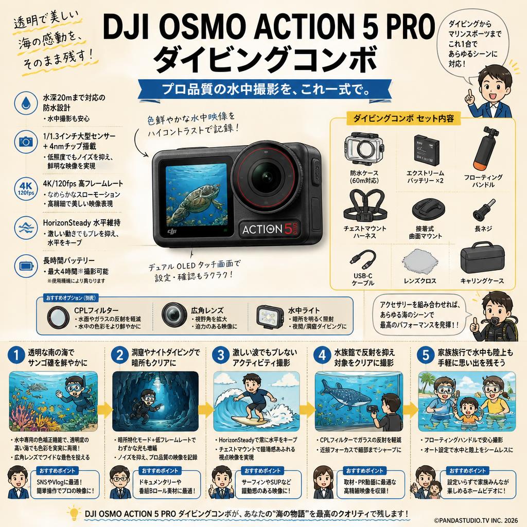 DJI Osmo Action 5 Proダイビングコンボ 用途