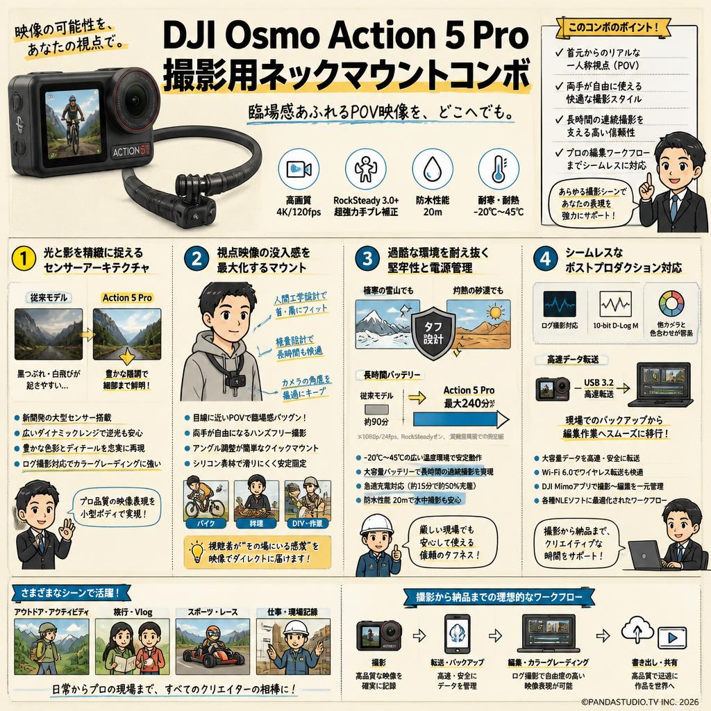 DJI Osmo Action 5 Pro 撮影用ネックマウントコンボ 概要