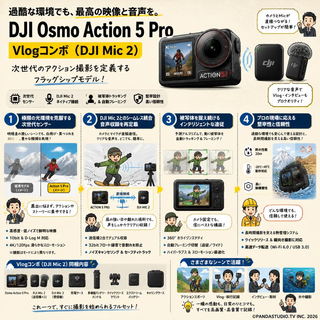 DJI Osmo Action 5 Pro Vlogコンボ（DJI Mic 2） 概要