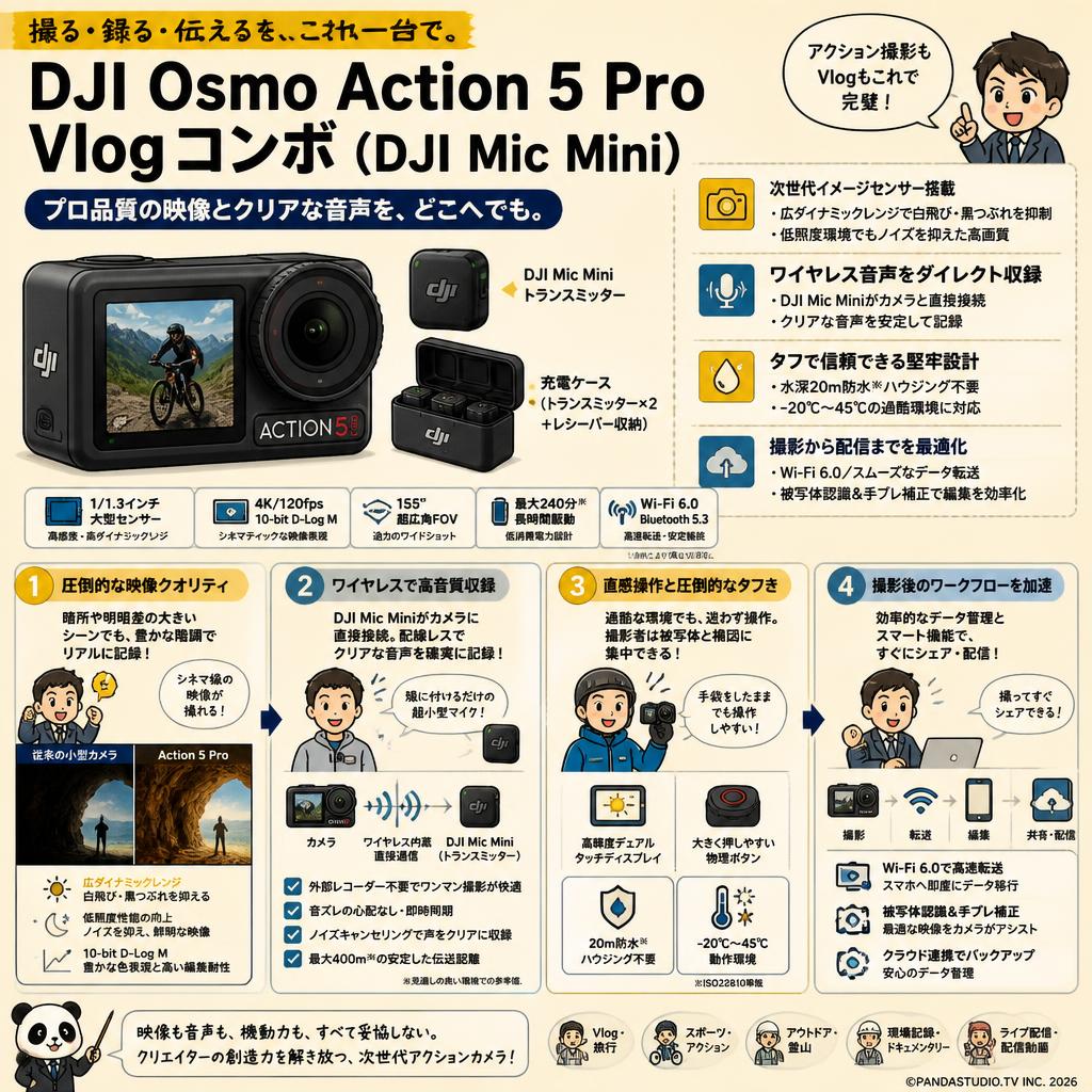 DJI Osmo Action 5 Pro Vlogコンボ（DJI Mic Mini） 概要