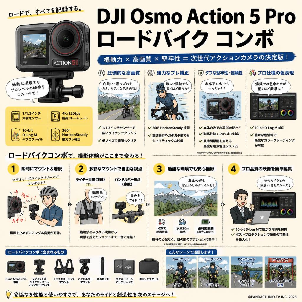 DJI Osmo Action 5 Pro ロードバイク コンボ 概要