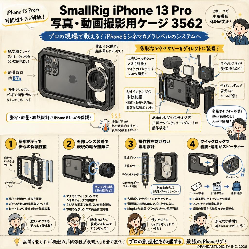 SmallRig iPhone 13 Pro 写真・動画撮影用ケージ  3562 概要