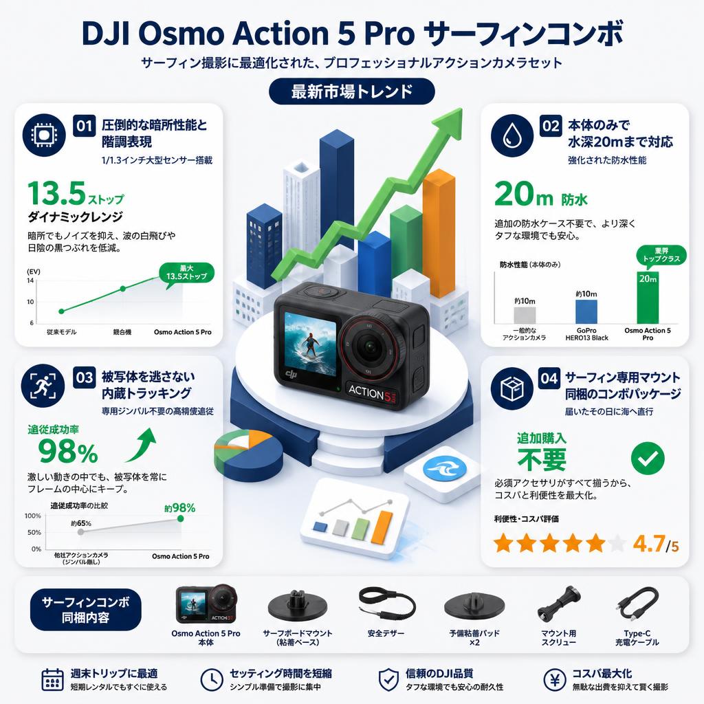 DJI Osmo Action 5 Pro サーフィンコンボ セールスポイント