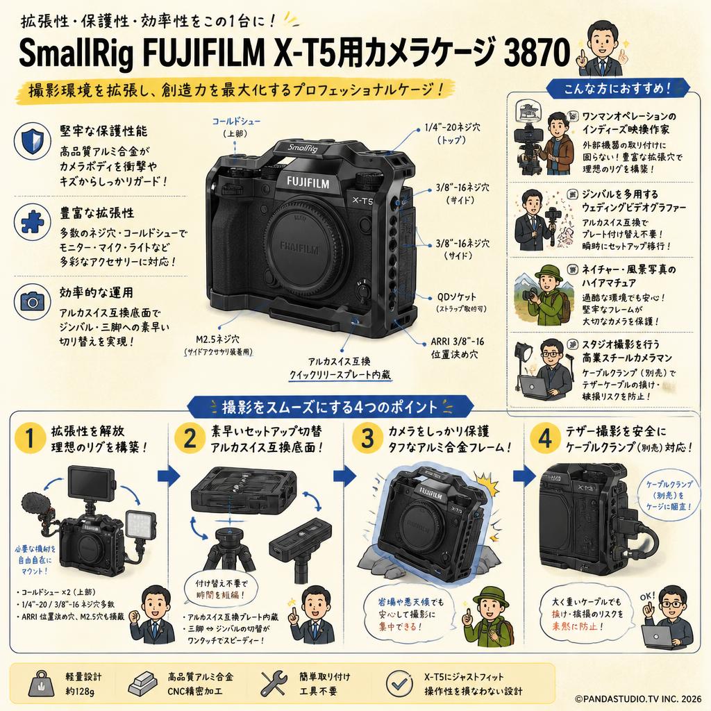 SmallRig FUJIFILM X-T5用カメラケージ 3870 おもな対象のお客様