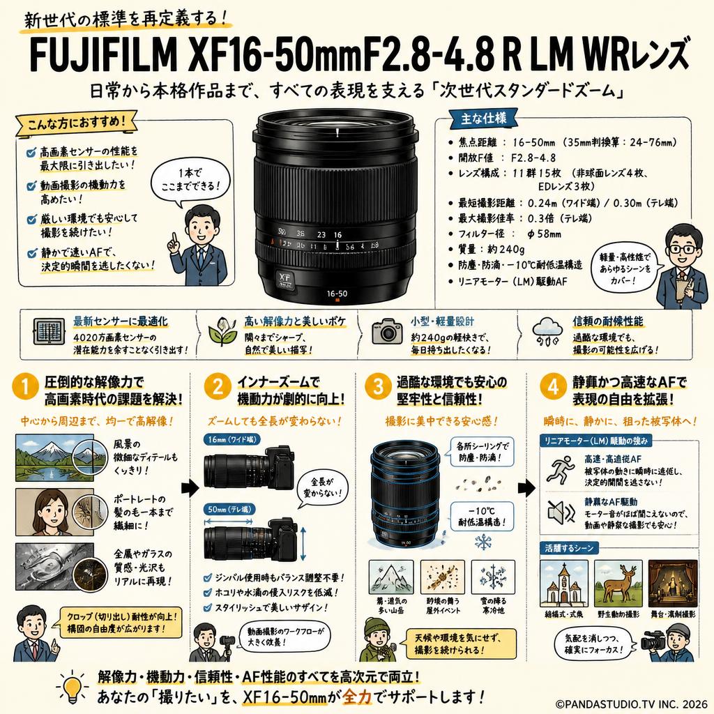 FUJIFLIM XF16-50mmF2.8-4.8 R LM WRレンズ 概要