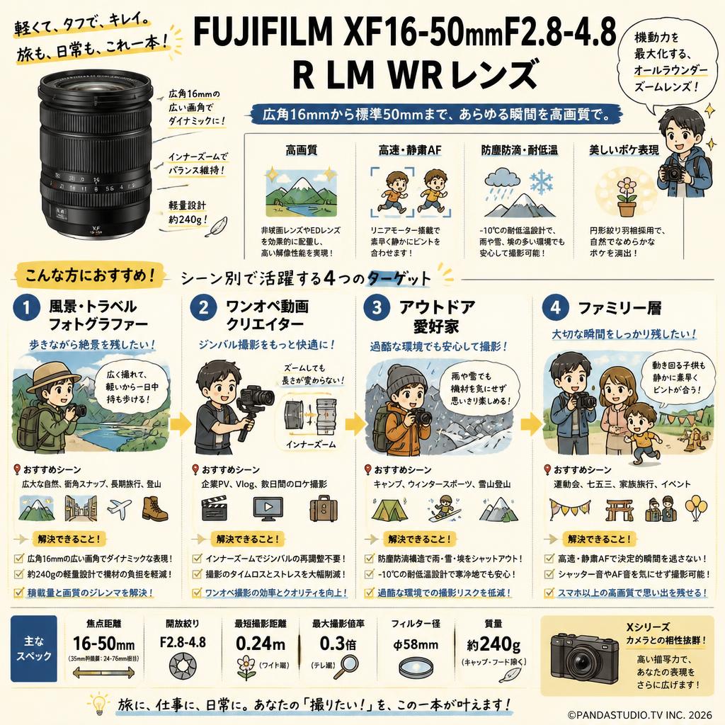 FUJIFLIM XF16-50mmF2.8-4.8 R LM WRレンズ おもな対象のお客様