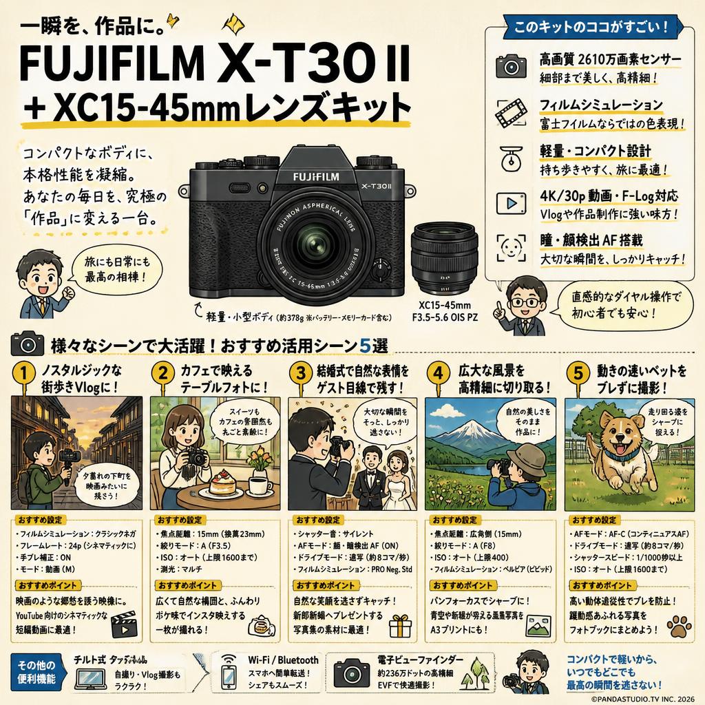 FUJIFILM X-T30 II + XC15-45mmレンズキット 用途