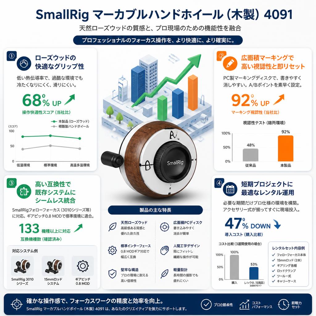 SmallRig マーカブルハンドホイール（木製）4091 セールスポイント