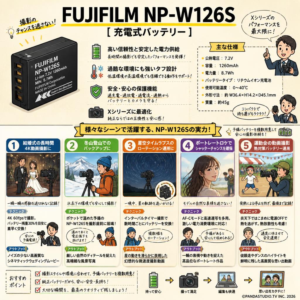 FUJIFILM NP-W126S [充電式バッテリー] 用途