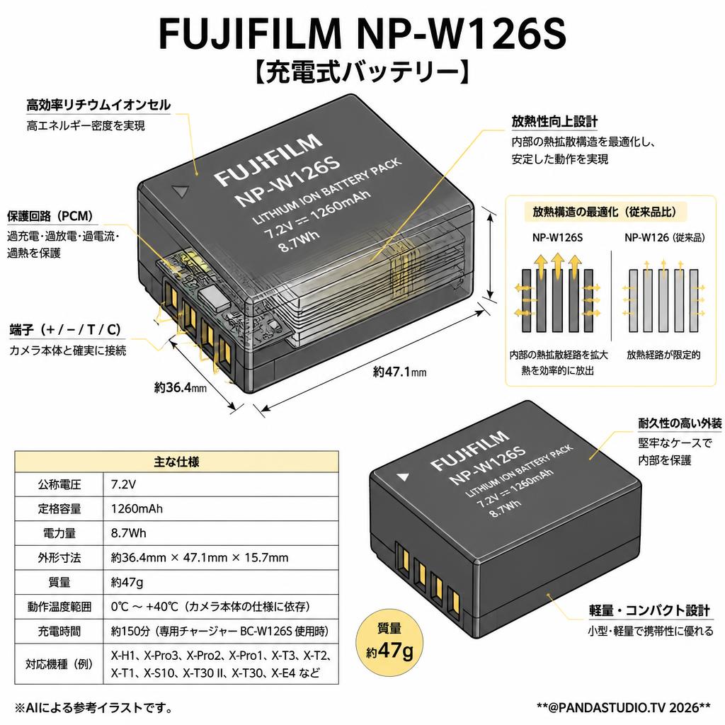 FUJIFILM NP-W126S [充電式バッテリー] スペック