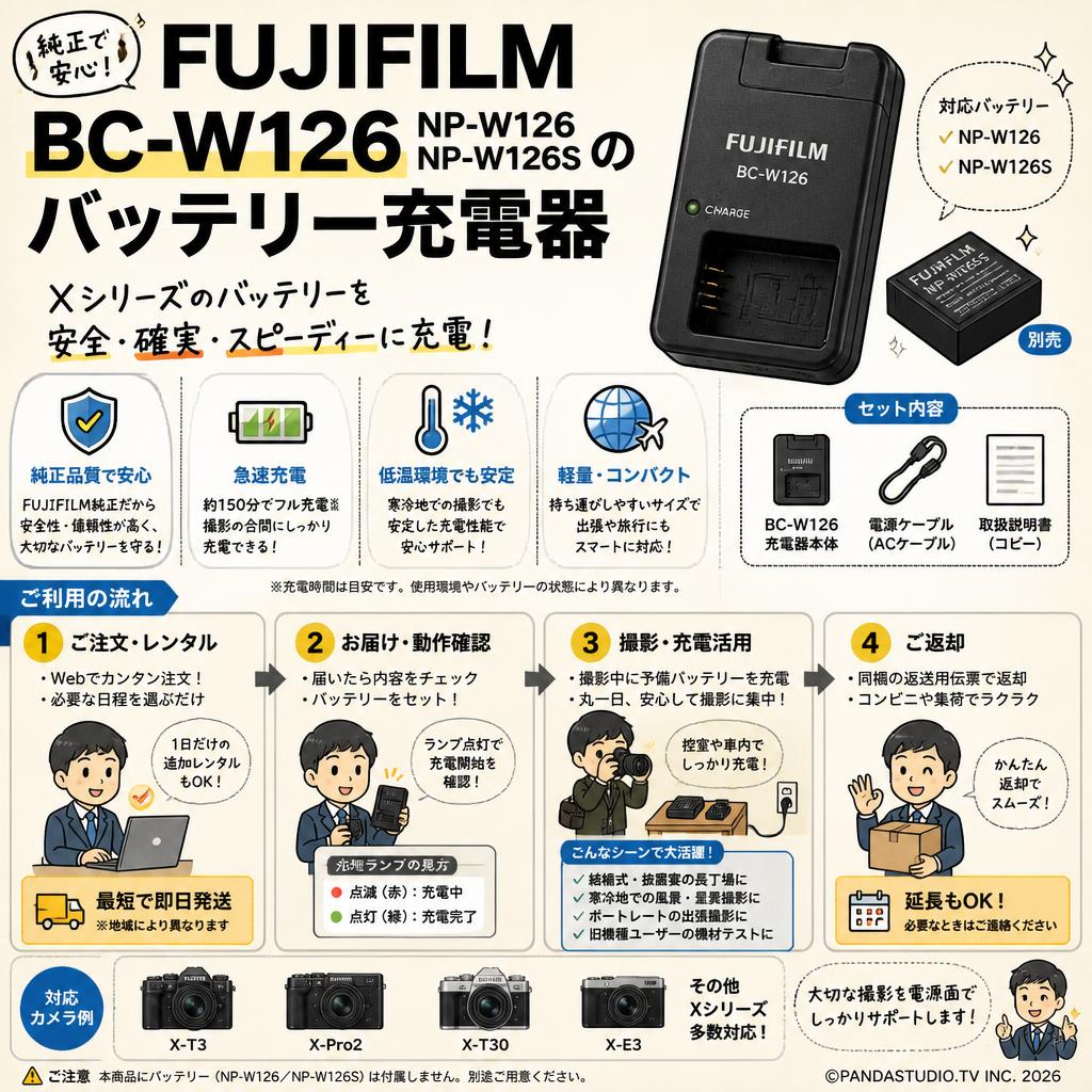 FUJIFILM BC-W126 NP-W126 NP-W126S のバッテリー充電器 おもな対象のお客様