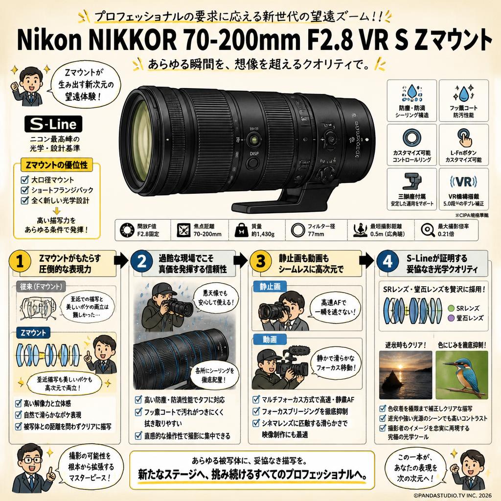 Nikon NIKKOR 70-200mm F2.8 VR S Zマウント 概要