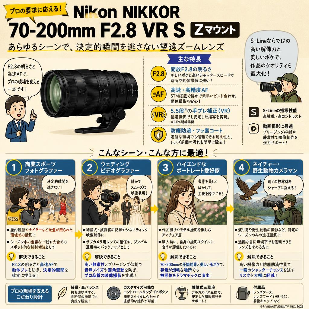 Nikon NIKKOR 70-200mm F2.8 VR S Zマウント おもな対象のお客様