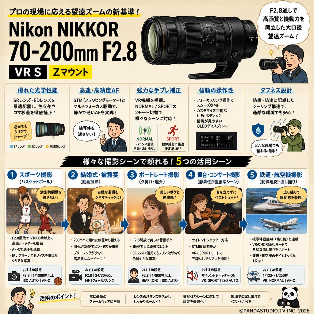 Nikon NIKKOR 70-200mm F2.8 VR S Zマウント 用途